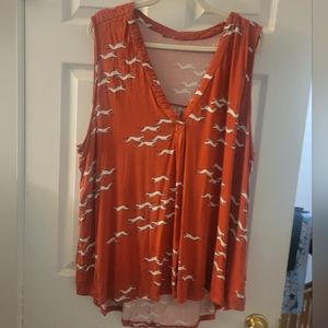 Sleeveless muted orange tunic with greyhound print Bin A